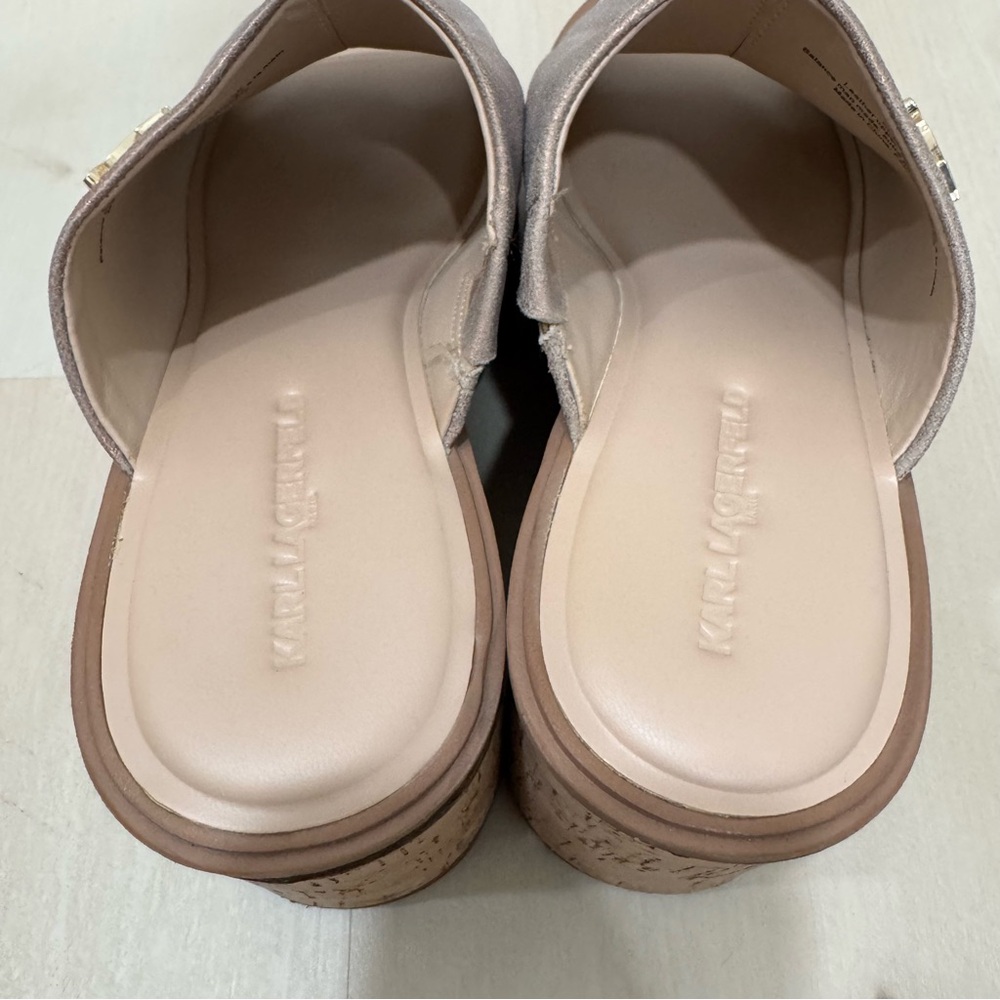 Karl Lagerfeld Paris Clarina Platform Sandal Latte Women's 10 Metallic Brown - Picture 8 of 16